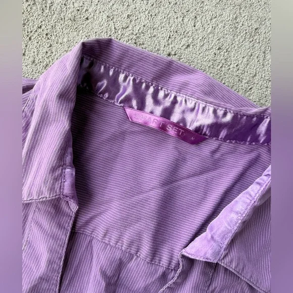 Smart Set Lavender Button-Down Shirt - Picture 3 of 4
